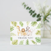 Oh Baby Jungle Baby shower Merci Carte postale (Debout devant)