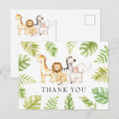 Oh Baby Jungle Baby shower Merci Carte postale (Devant / Derrière)