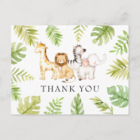 Oh Baby Jungle Baby shower Merci Carte postale