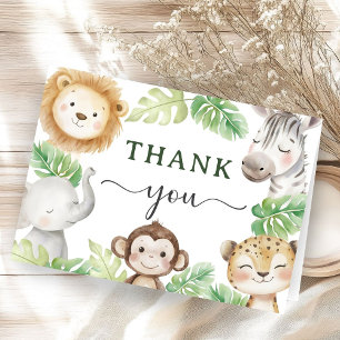 Oh Baby Jungle Baby Shower Safari Vouwde Dank Bedankkaart