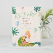 Oh Baby! Jungle Safari Baby Shower Invitation (Debout devant)