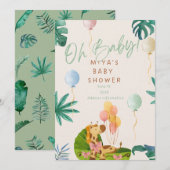 Oh Baby! Jungle Safari Baby Shower Invitation (Devant / Derrière)