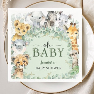 Oh Baby Jungle Safari Dieren Baby Shower Servet
