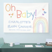 Oh Baby! Kleurrijke Regenboog Baby Shower Spandoek (Beurs)