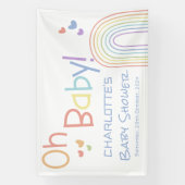 Oh Baby! Kleurrijke Regenboog Baby Shower Spandoek (Verticaal)