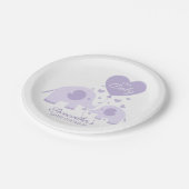 Oh Baby Lavendel Mooie Olifant Baby shower Papieren Bordje (Gekanteld)