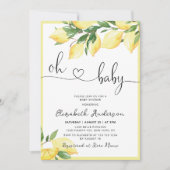 Oh Baby Lemon Baby shower Invitation (Devant)