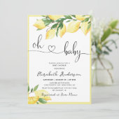 Oh Baby Lemon Baby shower Invitation (Debout devant)