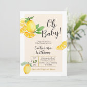 Oh Baby Lemon Baby shower Invitation (Debout devant)