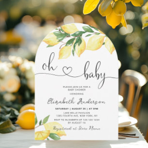 Oh Baby Lemon Citrus Baby shower Invitation