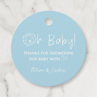 Oh Baby Lion en Heart Thank You Baby shower Bedankjes Labels