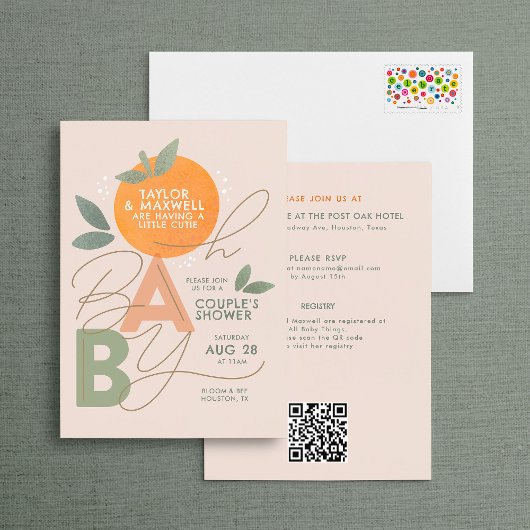 Oh Baby Little Cuite Baby shower Invitation