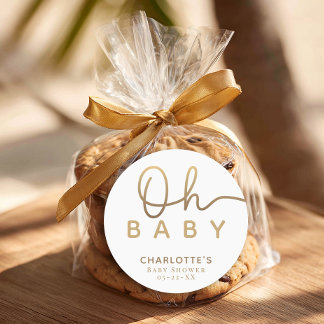 Oh Baby Little Pearl Ocean Baby Shower Favor Ronde Sticker