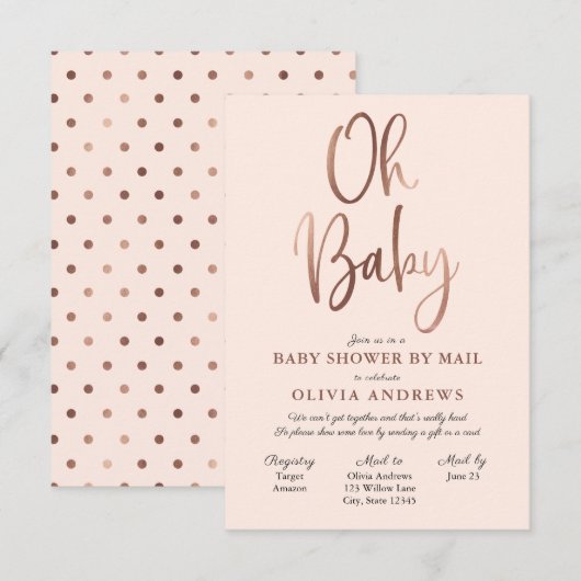 Oh Baby Long Distance Baby shower Invitation (Devant / Derrière)