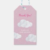 Oh Baby Meisje Pink Clouds Sky Stars Baby shower Cadeaulabel (Voorkant)