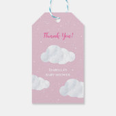 Oh Baby Meisje Pink Clouds Sky Stars Baby shower Cadeaulabel (Achterkant)