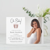 Oh Baby Meisjes Baby Shower Kaart (Staand voorkant)