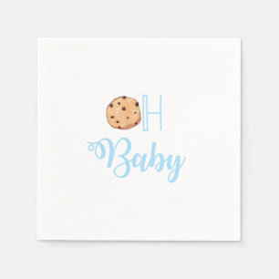 Oh Baby Melk en Koekjes blauwe Baby Shower Servet