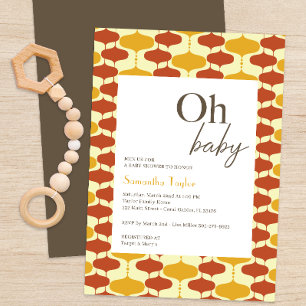 Oh Baby Mid Century Moderne Baby shower Invitation