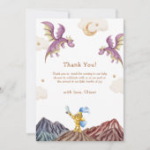 Oh Baby middeleeuwse sprookjesachtige Dragon Boy B Bedankkaart (Voorkant)