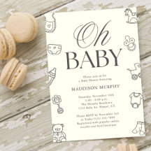 Oh Baby Minimaal Geslacht Neutrale Baby Shower