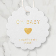 Oh Baby minimaal Heart Gold Foil Baby shower Bedankjes Labels