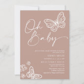 Oh Baby Minimalist Baby shower Invitation (Devant)