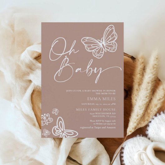 Oh Baby Minimalist Baby shower Invitation
