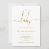 Oh Baby Minimalist Baby shower Invitation (Devant)