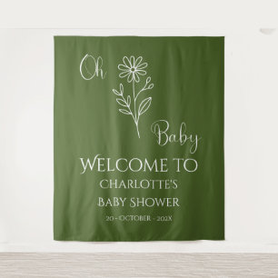 Oh Baby Minimalistische Wilde Bloem Baby Shower Ac Wandkleed