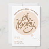 Oh Baby Modern Baby shower Invitation - Ballons (Devant)