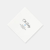 Oh Baby Modern Blauw Baby shower Custom Servet (Hoek)