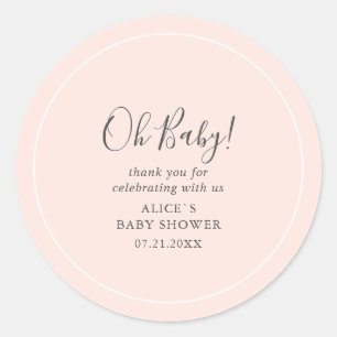 Oh Baby Modern eenvoudig Baby shower Ronde Sticker