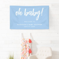 Oh Baby Modern Elegant Blue Baby shower
