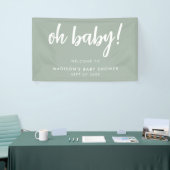 Oh Baby Modern Elegant Sage Green Baby shower Spandoek (Beurs)