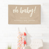 Oh Baby Modern Elegant Tan Baby shower