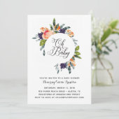 Oh Baby Modern Floral Baby shower Invitation (Debout devant)