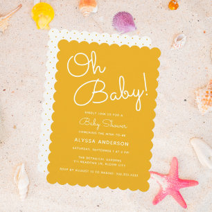Oh Baby Modern Minimal Yellow Summer Baby shower Kaart