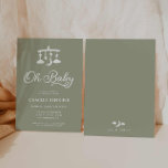 Oh Baby Modern Sage Green Baby shower Invitation<br><div class="desc">Découvrez comment notre Invitation de Baby shower minimal moderne chic peut donner le ton à une célébration vraiment élégante. Avec ses lignes épurées, son design élégant et ses couleurs neutres pour le genre, ces invitations promettent une expérience unique. Pour plus d'éléments de coordination, visitez la collection de Baby showers minimaux...</div>