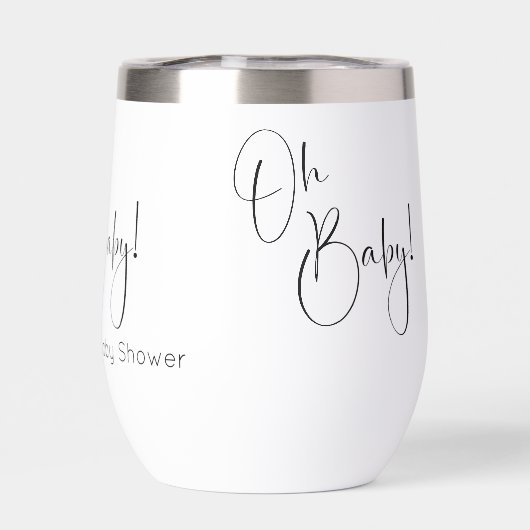 Oh Baby Modern Script Baby shower (Achterkant)