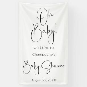 Oh Baby Modern Script Baby shower Spandoek