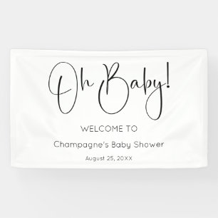 Oh Baby Modern Script Baby shower Spandoek