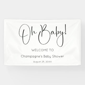 Oh Baby Modern Script Baby shower Spandoek