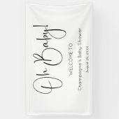 Oh Baby Modern Script Baby shower Spandoek (Verticaal)