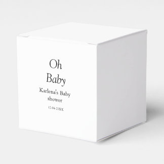 Oh baby naam toevoegen baby shower datum eenvoudig bedankdoosjes