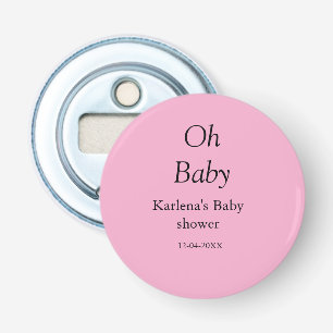 Oh baby naam toevoegen baby shower datum eenvoudig button flesopener
