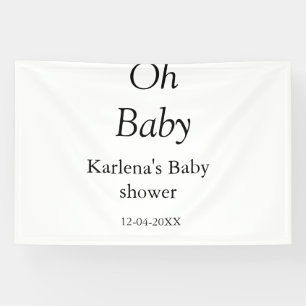 Oh baby naam toevoegen baby shower datum eenvoudig spandoek