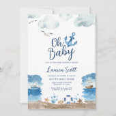 Oh Baby Nautical Baby shower Invitation (Devant)