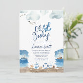 Oh Baby Nautical Baby shower Invitation (Debout devant)