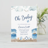 Oh Baby Nautical Baby shower Invitation (Debout devant)